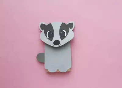 Paper Bag Badger Puppet