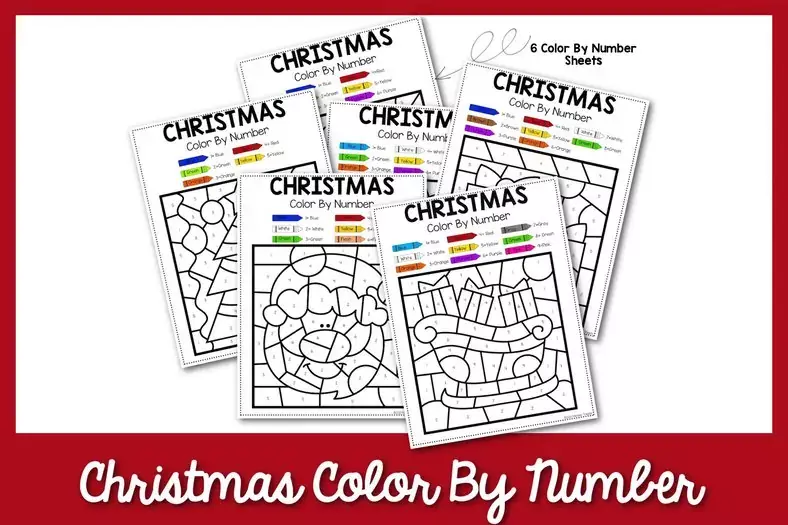 Christmas Color By Number Worksheets | AllFreeChristmasCrafts.com
