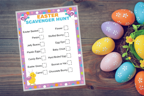 Easter Scavenger Hunt Printable For Kids