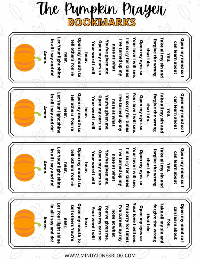 Free Printable Pumpkin Prayer For Kids AllFreePaperCrafts Free Printable Pumpkin Prayer For Kids AllFreePaperCrafts