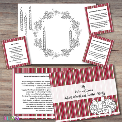 Printable Advent Wreath And Candles Worksheets