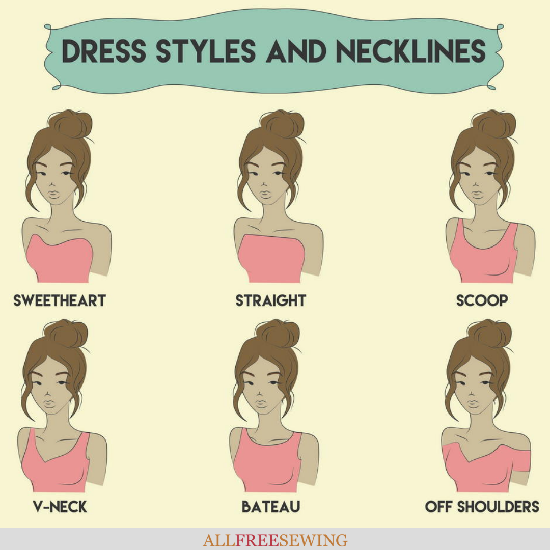 Dress Styles and Necklines Guide | AllFreeSewing.com Dress Styles and Necklines Guide | AllFreeSewing.com