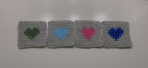 Crochet Heart Coasters