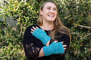 Simple Tunisian Crochet Fingerless Gloves
