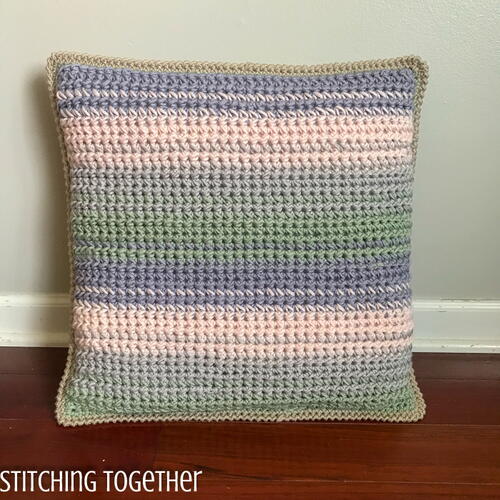 Spring Blooms Crochet Throw Pillow
