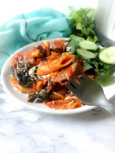 Pressure Cooker Pasta With Sausage And Spinach