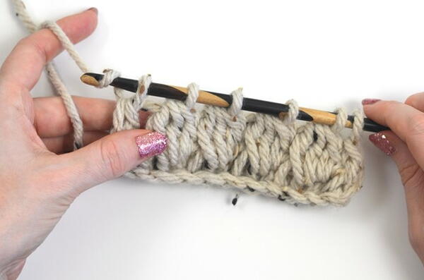 Tunisian Cluster Crochet Stitch Step 24