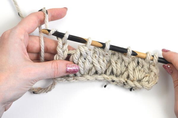 Tunisian Cluster Crochet Stitch Step 28