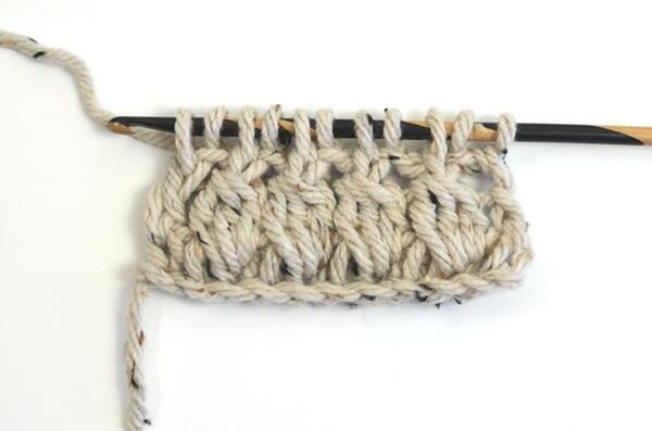 Tunisian Cluster Crochet Stitch Step 35