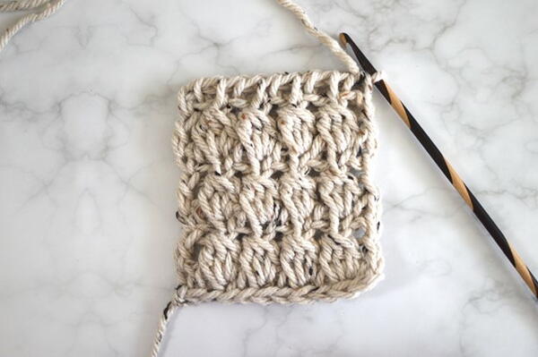 Tunisian Cluster Crochet Stitch Step 38