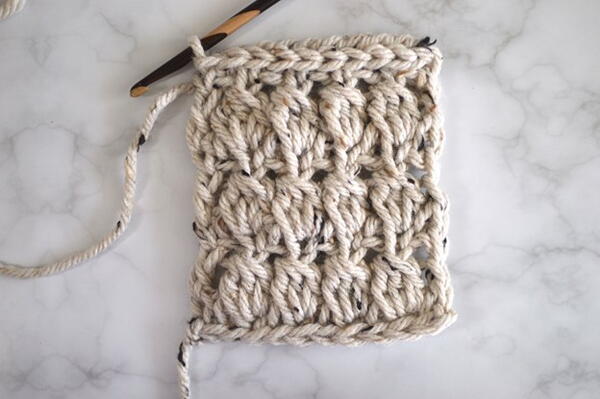 Tunisian Cluster Crochet Stitch Step 39