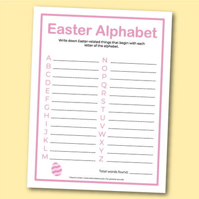 Printable Easter Alphabet