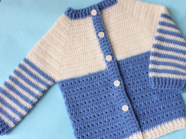 Baby Cardigan Jacket Sweater | AllFreeCrochet.com