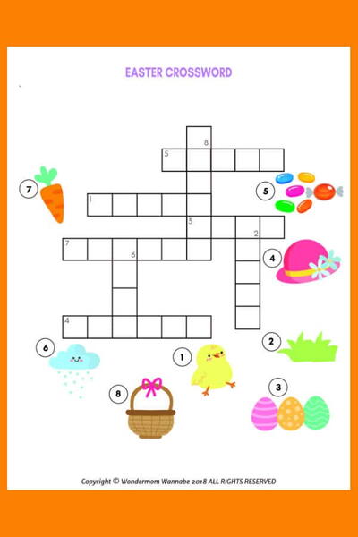 Easter Crossword Puzzle For Kids