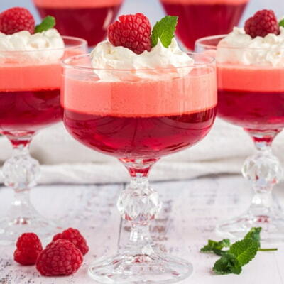 Creamy Raspberry Jell-o Parfaits