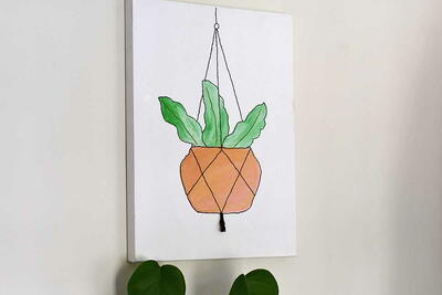 Hanging Plant Canvas Embroidery