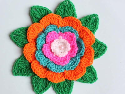 Super Easy Applique Large Crochet Flower Pattern