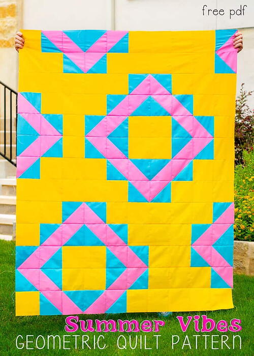 Summer Vibes Geometric Quilt Pattern