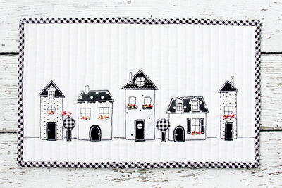 Black and White Neighborhood Mini Quilt