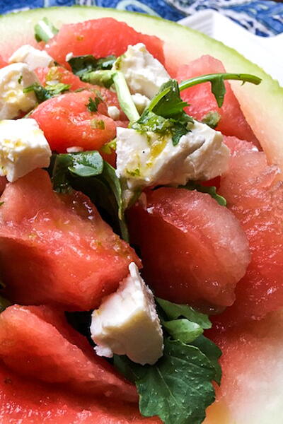 An Explosive Combo: Watermelon Feta Salad With Lime-cilantro Vinaigrette