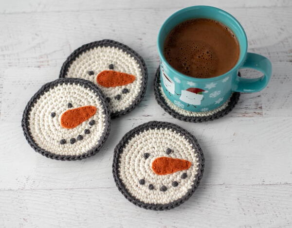 Crochet Snowman Coasters