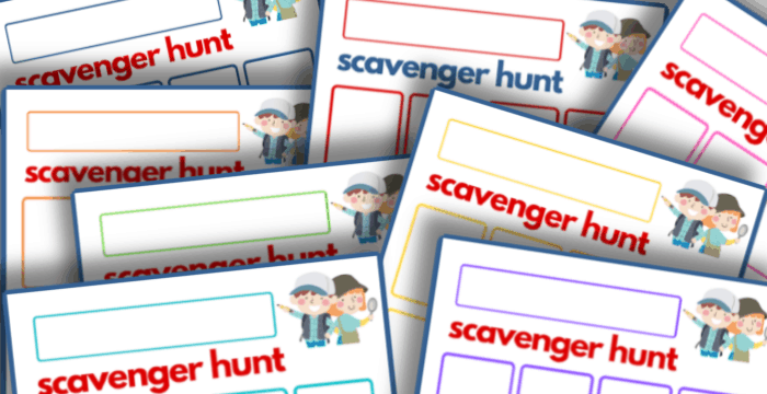 Scavenger Hunt Template | AllFreePaperCrafts.com