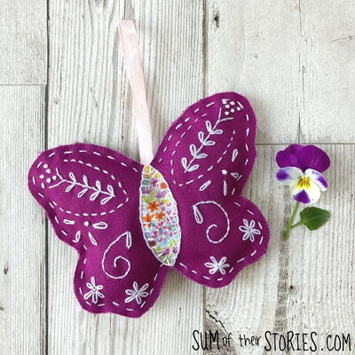 Embroidered Butterfly Hanging Decoration