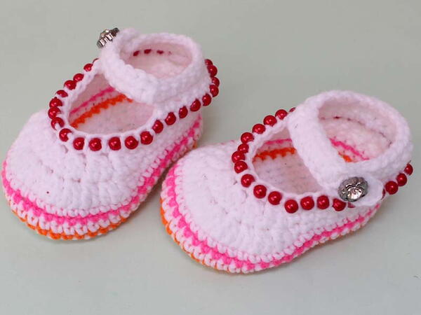 Casual Baby Beaded Booties