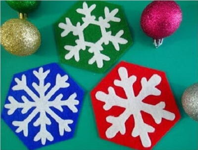 Easy Snowflake Coasters To Sew (Free Template)