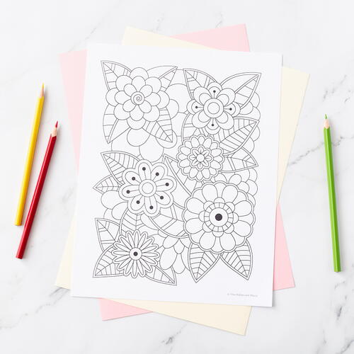 Printable Floral Coloring Page