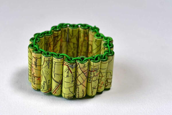 Map Paper Beaded Jewelry