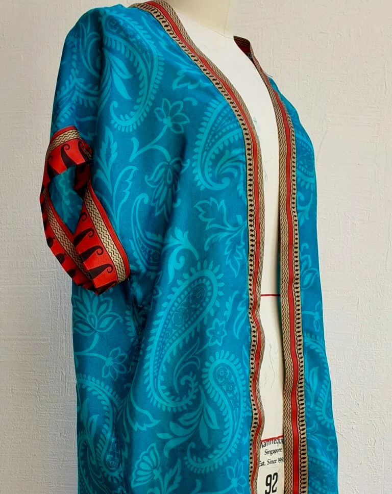 Short Sleeve Mid Length Kimono Pattern | AllFreeSewing.com