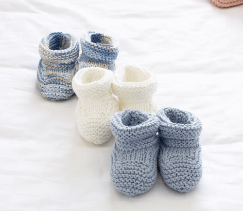 Basic Knit Baby Booties
