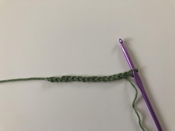 Crochet bar stitch step #2
