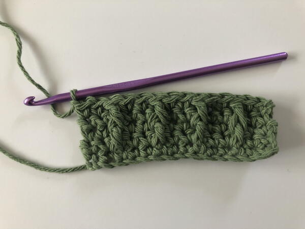Crochet bar stitch step #12