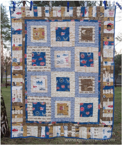 Old Guys Rule the Fishing Hole Throw Quilt Pattern