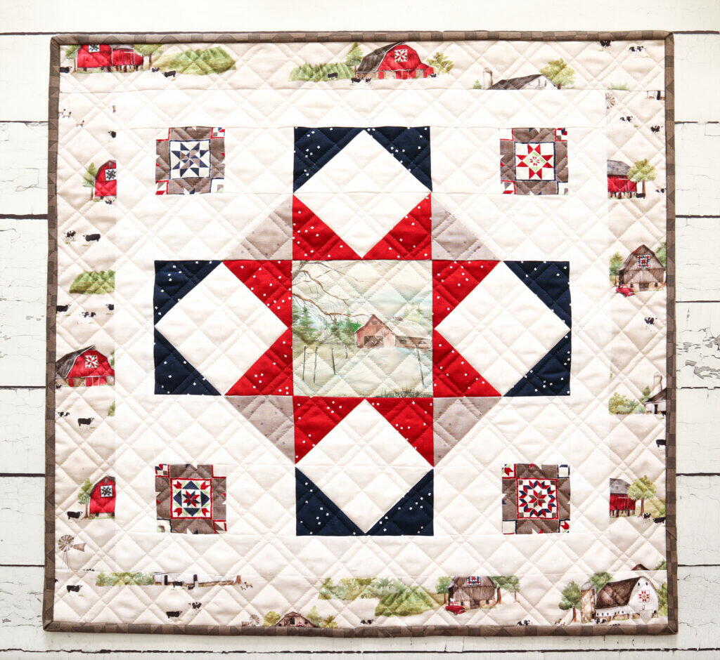 Watercolor Barn Mini Quilt | FaveQuilts.com