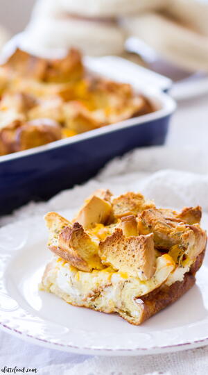 Savory Bagel and Cream Cheese French Toast Casserole
