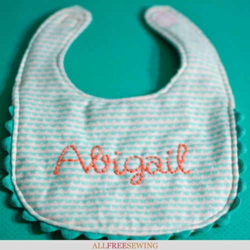 Elegantly Embroidered Baby Bibs Sewing Pattern