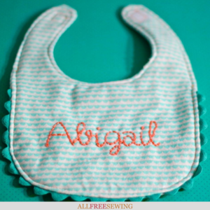 Elegantly Embroidered Baby Bibs Sewing Pattern