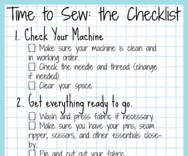 checklist evaluating diy sewing instructions