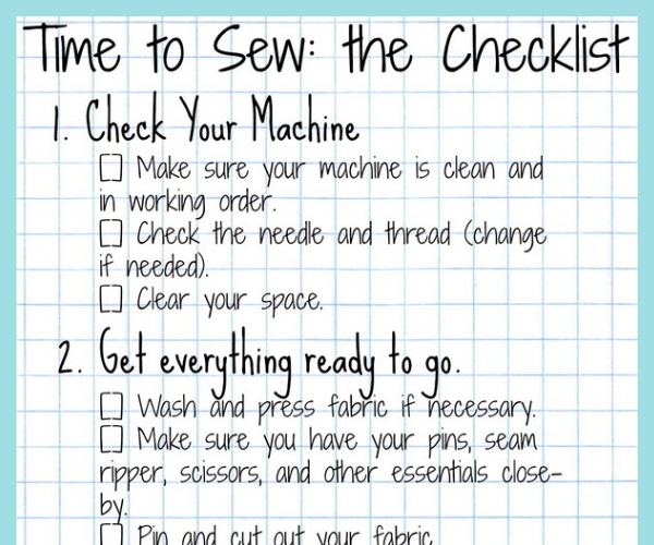 How to Start Sewing Checklist