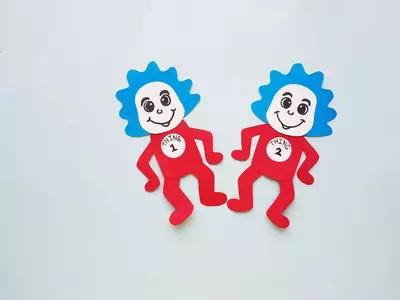 Thing 1 Thing 2 Papercraft Puppets