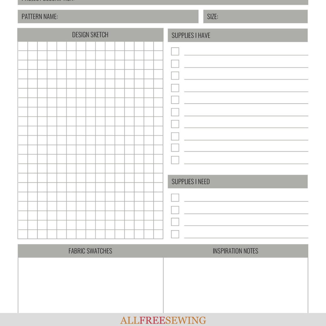 Sewing Project Plan Free Printable AllFreeSewing Com