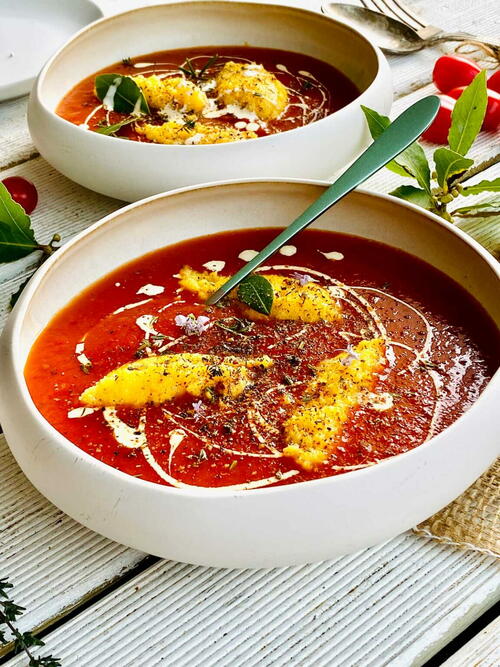 Tomato And Polenta Dumplings Soup