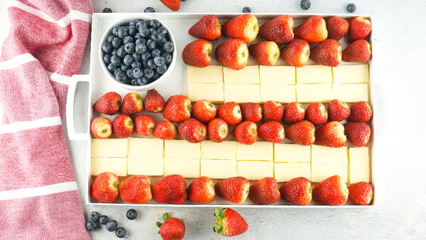 Red White Blue Cheese And Fruit Charcuterie Board