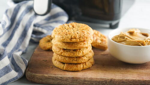 Easy 3 Ingredient Air Fryer Peanut Butter Cookies