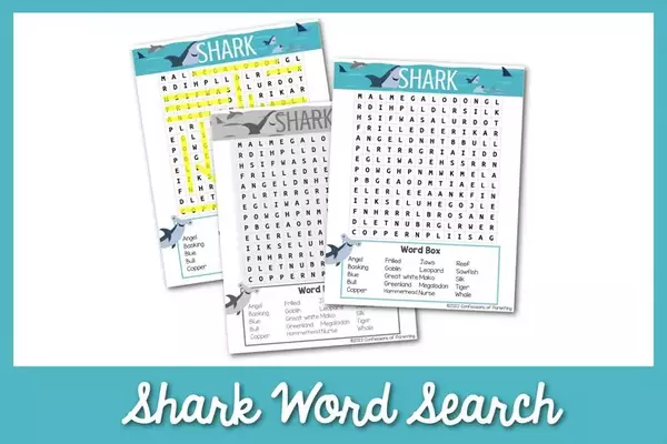 The Best Shark Word Search