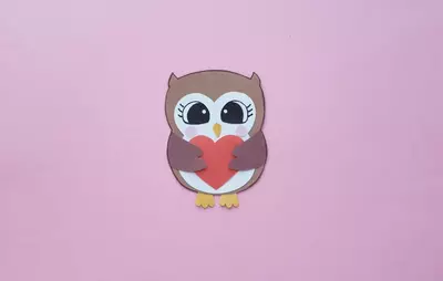 Owl Papercraft With Heart