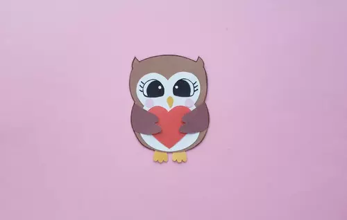 Owl Papercraft With Heart